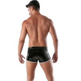 Corto de la marca TOF PARIS - Short Fetish Vinyl Tof Paris - Negro/Blanco - Ref : TOF369B