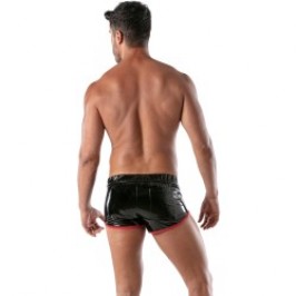 Corto de la marca TOF PARIS - Short Fetish Vinyl Tof Paris - Negro/Rojo - Ref : TOF369R