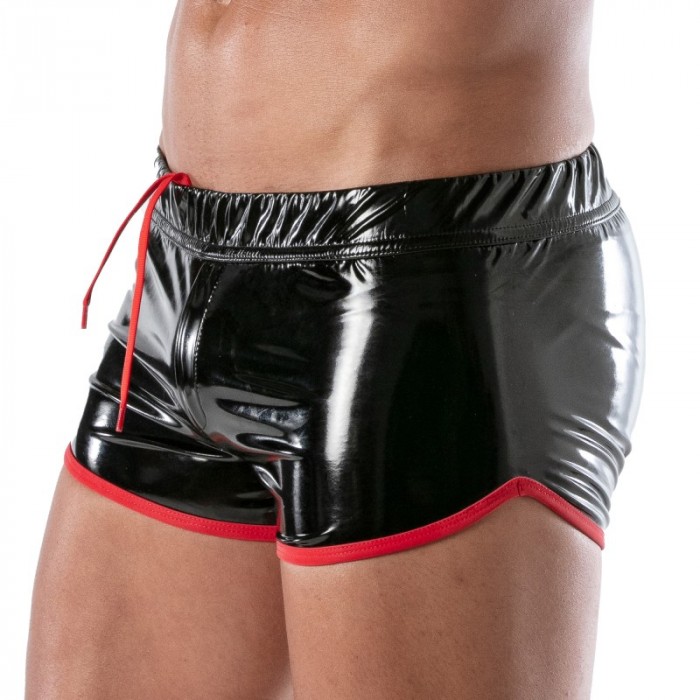 Short of the brand TOF PARIS - Short Fetish Vinyl Tof Paris - Black/Red - Ref : TOF369R