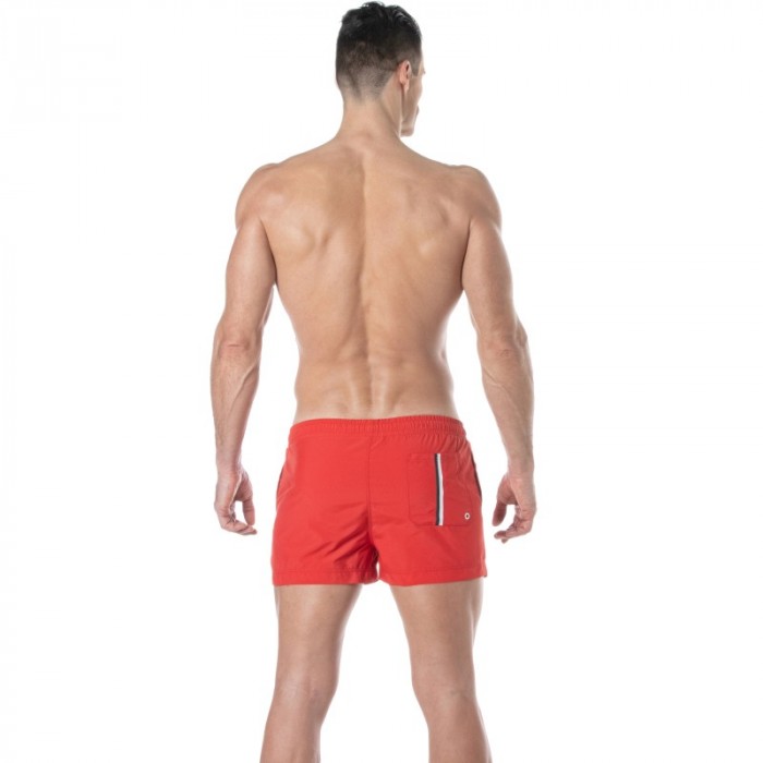 Badehosen der Marke TOF PARIS - Tof Paris Badeshorts mit dreifarbigem Streifen - rot - Ref : TOF377R