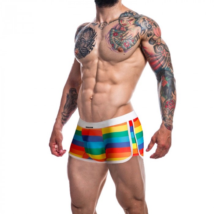 Boxer shorts, Shorty of the brand CUT4MEN - C4M Renaissance - Rainbow Athletic Boxer Shorts - Ref : C4M06 RAINBOW