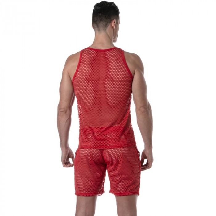 Tirantes de la marca TOF PARIS - Camiseta sin mangas Tof Paris See Through - rojo - Ref : TOF392R