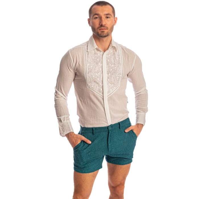 Short de la marque L HOMME INVISIBLE - Udaipur Aqua - Short - Ref : RW01 UDA 040