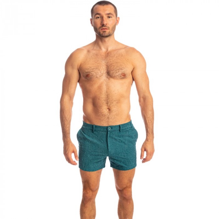 Short de la marque L HOMME INVISIBLE - Udaipur Aqua - Short - Ref : RW01 UDA 040