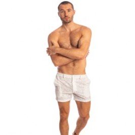 Short de la marque L HOMME INVISIBLE - Udaipur Blanc - Short - Ref : RW01 UDA 002