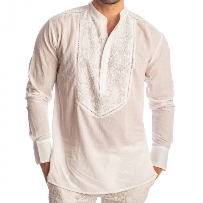 Haut lounge de la marque L HOMME INVISIBLE - Udaipur Blanc - Tunique - Ref : HW123 UDA 002