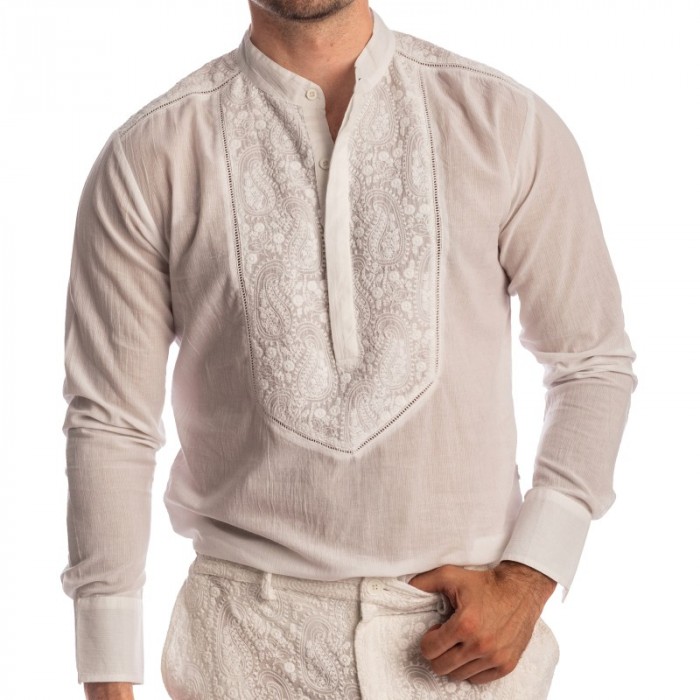 Haut lounge de la marque L HOMME INVISIBLE - Udaipur Blanc - Tunique - Ref : HW123 UDA 002