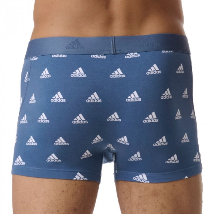 Packs del marchio ADIDAS - Adidas Sport - Active Flex Cotton Confezione da 2 Boxer nero e blu con logo - Ref : IB01 0925