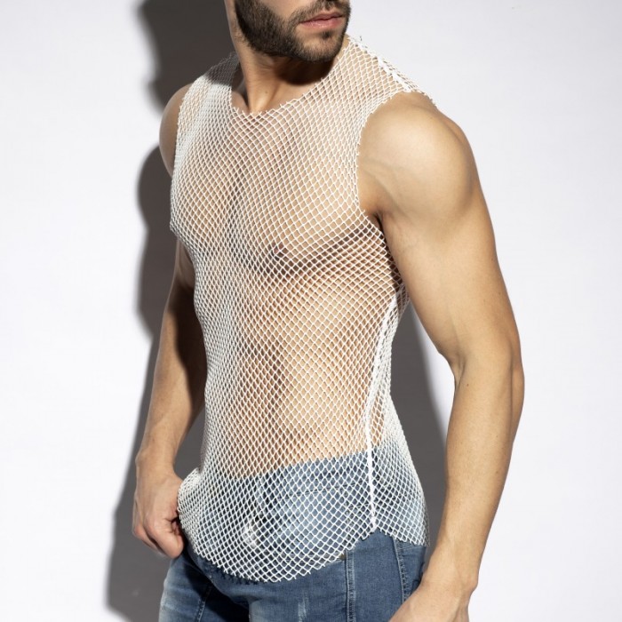 Tank top der Marke ES COLLECTION - Débardeur Beachy net - blanc - Ref : TS334 C01