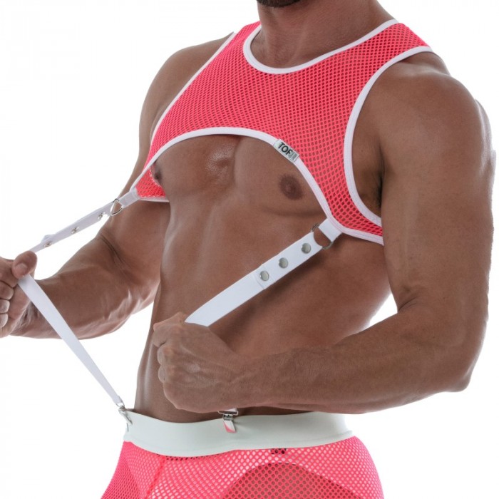 Harness of the brand TOF PARIS - Tof Paris Pink Neon Mesh Harness - Ref : TOF242PF