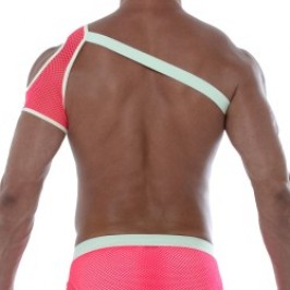 Geschirr der Marke TOF PARIS - Tof Paris Neon Rosa Mesh Schultergurt - Ref : TOF244PF