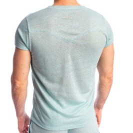 Kurze Ärmel der Marke L HOMME INVISIBLE - Nieuport Türkis - Rundhals-T-Shirt L Homme Invisible - Ref : RW32 NIE C21