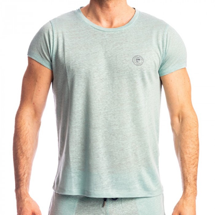 Mangas cortas de la marca L HOMME INVISIBLE - Nieuport Turquesa - Camiseta de cuello redondo L Homme Invisible - Ref : RW32 NIE 