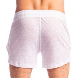 Short de la marque L HOMME INVISIBLE - Nieuport Blanc - Short Lounge Court L Homme Invisible - Ref : RW29 NIE 002