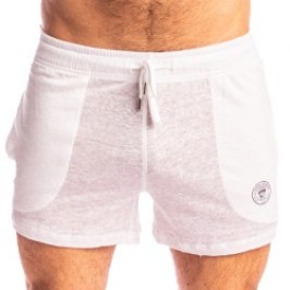 Short de la marque L HOMME INVISIBLE - Nieuport Blanc - Short Lounge Court L Homme Invisible - Ref : RW29 NIE 002