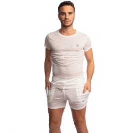 Short de la marque L HOMME INVISIBLE - Nieuport Blanc - Short Lounge Court L Homme Invisible - Ref : RW29 NIE 002