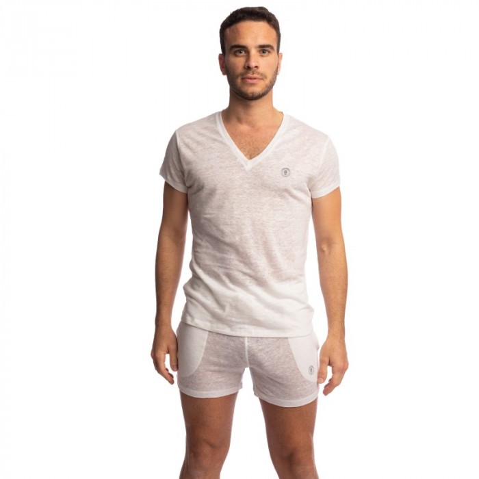 Maniche del marchio L HOMME INVISIBLE - Nieuport Bianco - T-shirt con scollo a V L Homme Invisible - Ref : RW31 NIE 002