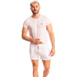 Kurze Ärmel der Marke L HOMME INVISIBLE - Nieuport Weiß - Rundhals-T-Shirt L Homme Invisible - Ref : RW32 NIE 002