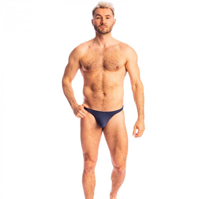 Tanga de la marca L HOMME INVISIBLE - Bleu de Chine - Tanga Bikini L Homme Invisible - Ref : UW26 C49