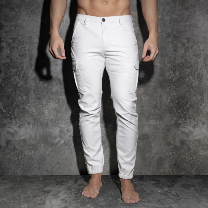 Pantalones de la marca AD FÉTISH - Pantalon cargo Fétish rub - blanc - Ref : ADF195 C01