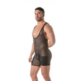 Body del marchio TOF PARIS - Body Tof Paris Mesh Circuit Wrestler Nero - Ref : TOF452N