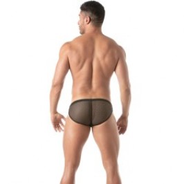 Slip de la marca TOF PARIS - Calzoncillos Tof Paris Mesh Mini Circuit Negro - Ref : TOF400N