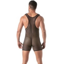 Body del marchio TOF PARIS - Body Tof Paris Mesh Circuit Wrestler Nero - Ref : TOF452N