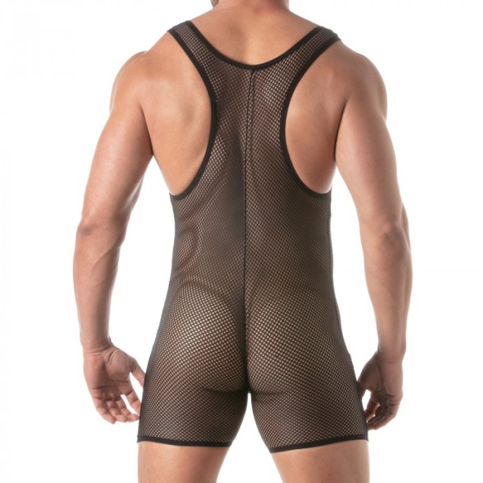 Body del marchio TOF PARIS - Body Tof Paris Mesh Circuit Wrestler Nero - Ref : TOF452N