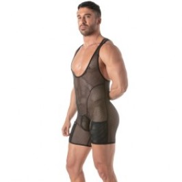 Body del marchio TOF PARIS - Body Tof Paris Mesh Circuit Wrestler Nero - Ref : TOF452N