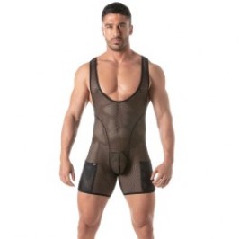 Body of the brand TOF PARIS - Tof Paris Mesh Circuit Wrestler Bodysuit Black - Ref : TOF452N