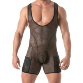 Body de la marca TOF PARIS - Body Tof Paris Mesh Circuit Wrestler Negro - Ref : TOF452N