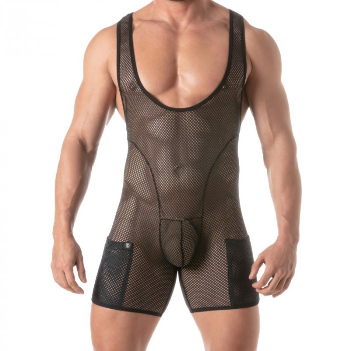 Body of the brand TOF PARIS - Tof Paris Mesh Circuit Wrestler Bodysuit Black - Ref : TOF452N