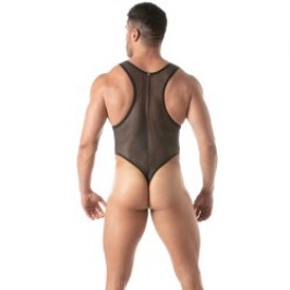 Body der Marke TOF PARIS - Tof Paris Mesh Circuit Tanga Body Schwarz - Ref : TOF453N