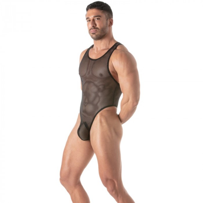 Body del marchio TOF PARIS - Body perizoma Tof Paris Mesh Circuit Nero - Ref : TOF453N