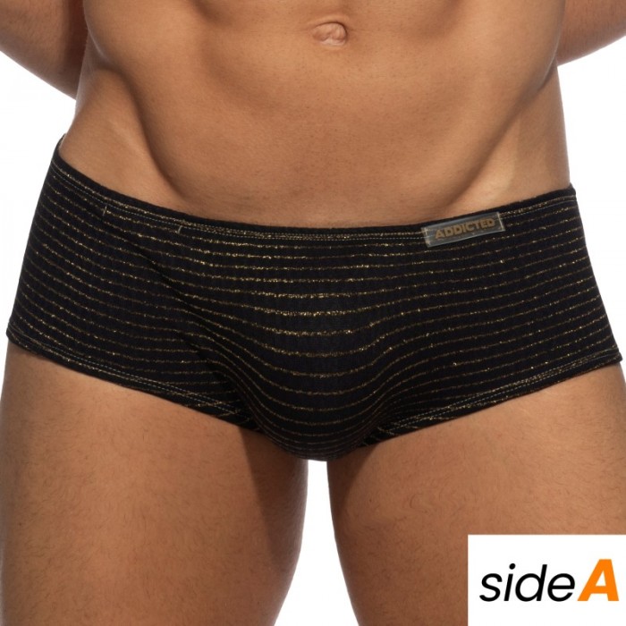 Boxer, shorty de bain de la marque ADDICTED - Trunk de bain réversible Régal - noir - Ref : ADS340 C10