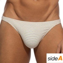 Slip de bain de la marque ADDICTED - String de bain réversible régal - ivoire - Ref : ADS337 C02