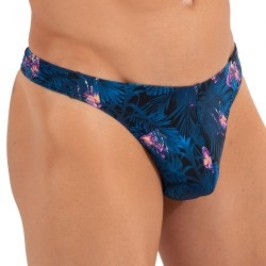 String de la marque HOM - G-String HOM Funky Styles - navy imprimé tigre et floral - ÉDITION LIMITÉE - Ref : 402895 40P0RA