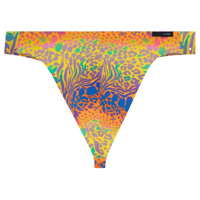 Tanga de la marca HOM - G-string HOM Funky Styles - Estampado Amarillo - Ref : 402895 40P0YE