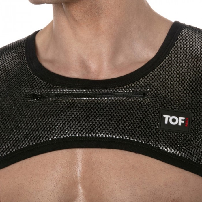 Harness of the brand TOF PARIS - Zippered Pocket Harness 3D Tof Paris - Argent - Ref : TOF468A