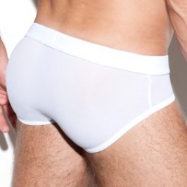 Slip, Tanga de la marque ES COLLECTION - Slip seconde peau couleur blanc - Ref : UN274 C01