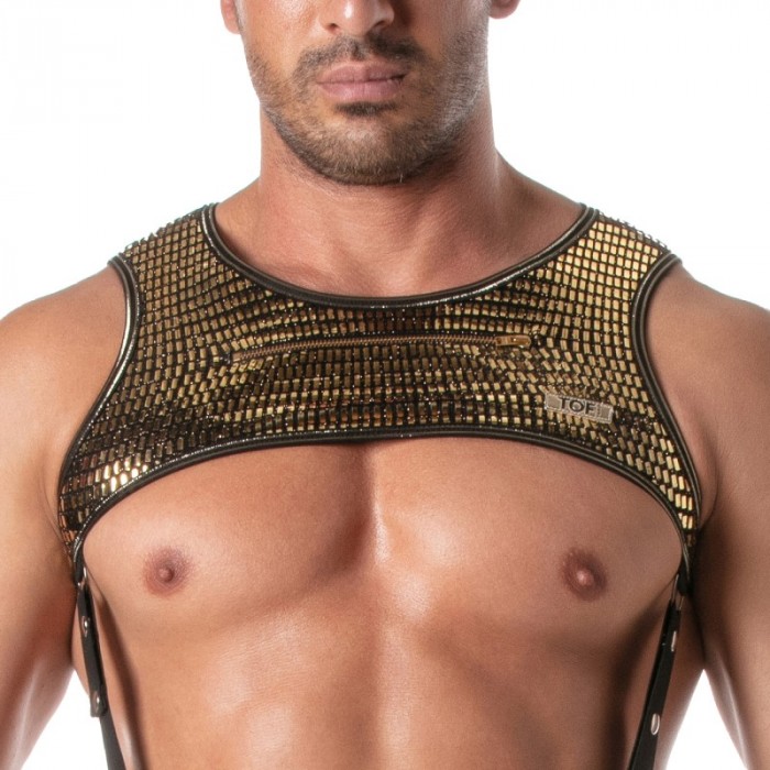 Harness of the brand TOF PARIS - Glitter Zippered Pocket Harness - Gold - Ref : TOF503O