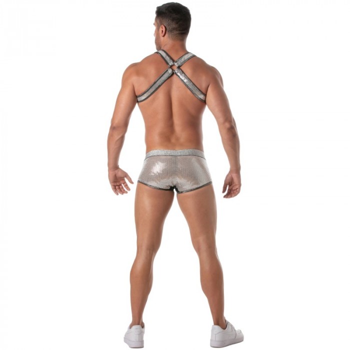 Harness of the brand TOF PARIS - Glitter Bulldog Harness Tof Paris - Silver - Ref : TOF504A