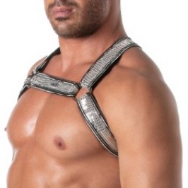 Harness of the brand TOF PARIS - Glitter Bulldog Harness Tof Paris - Silver - Ref : TOF504A