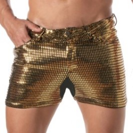 Short of the brand TOF PARIS - Glitter 5-Pocket Mid-Thigh Shorts Tof Paris - Gold - Ref : TOF505O