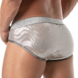 Slip, Tanga de la marque TOF PARIS - Slip Glitter Tof Paris - Argent - Ref : TOF506A