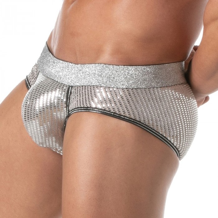 Slip de la marca TOF PARIS - Calzoncillo Glitter Tof Paris - Plata - Ref : TOF506A