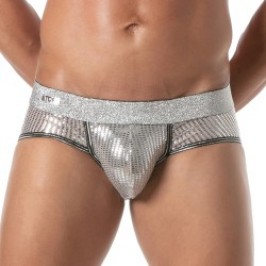 Slip de la marca TOF PARIS - Calzoncillo Glitter Tof Paris - Plata - Ref : TOF506A