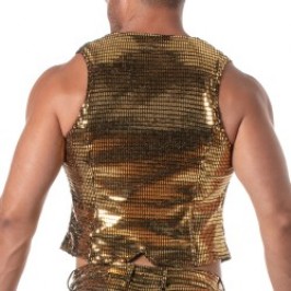 Giacca del marchio TOF PARIS - Gilet a catena Glitter Tof Paris - Oro - Ref : TOF509O