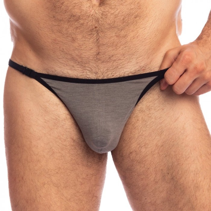 Thong of the brand L HOMME INVISIBLE - Soft Touch Thong Striptease L Homme Invisible - Grey - Ref : UW21X SOF GC1