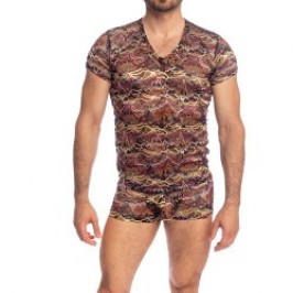 Kurze Ärmel der Marke L HOMME INVISIBLE - Opulento T-Shirt mit V-Ausschnitt L Homme Invisible - Ref : MY73 OPU 001